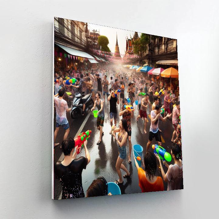 Bangkok Songkran Festival - Thailand Paint By Numbers Kits
