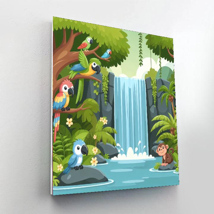 Jungle Waterfall Oasis DIY Paint By Numbers