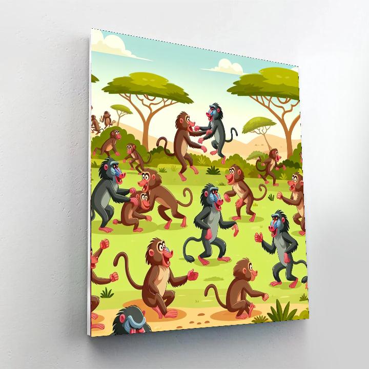 Bouncing Baboons Numbered Painting Kits