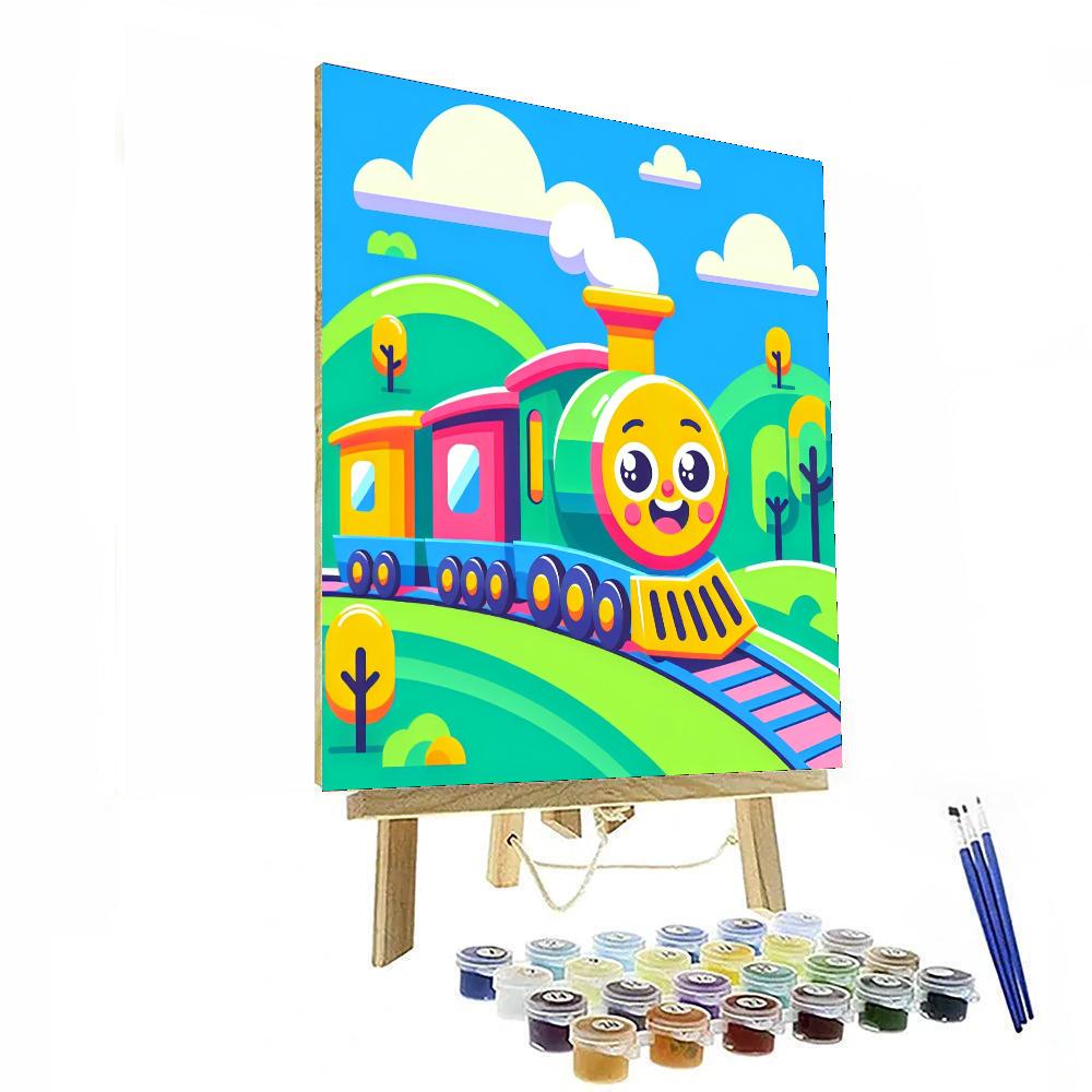 Cheerful Train Journey Painting Number Kit