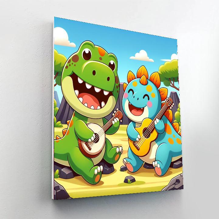Funky Dinosaur Band Paint By Number