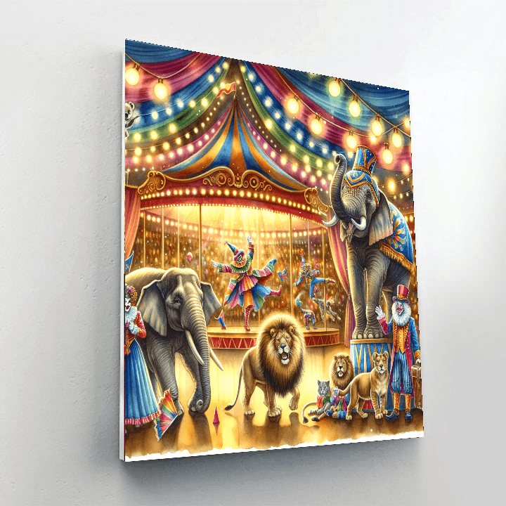 Colorful Animal Circus Painting Number Kit