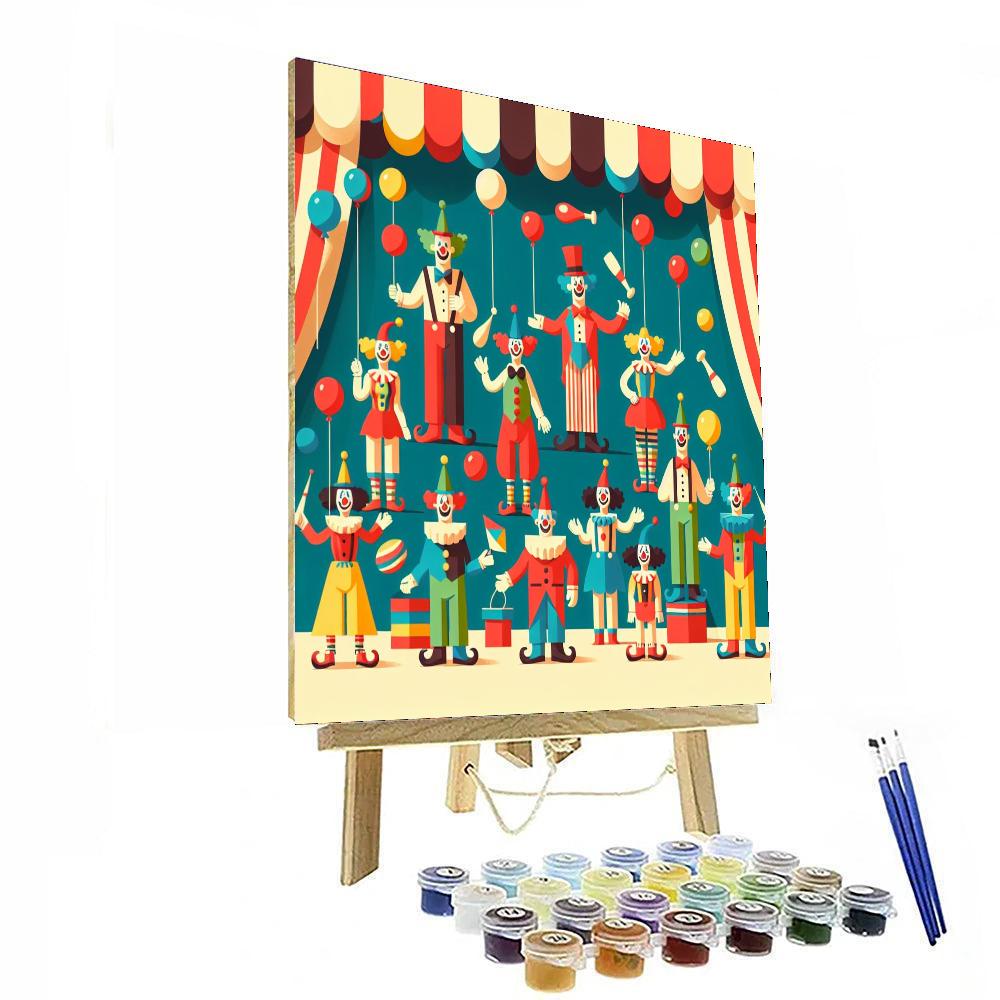 Festive Clown Circus Painting Number Kit