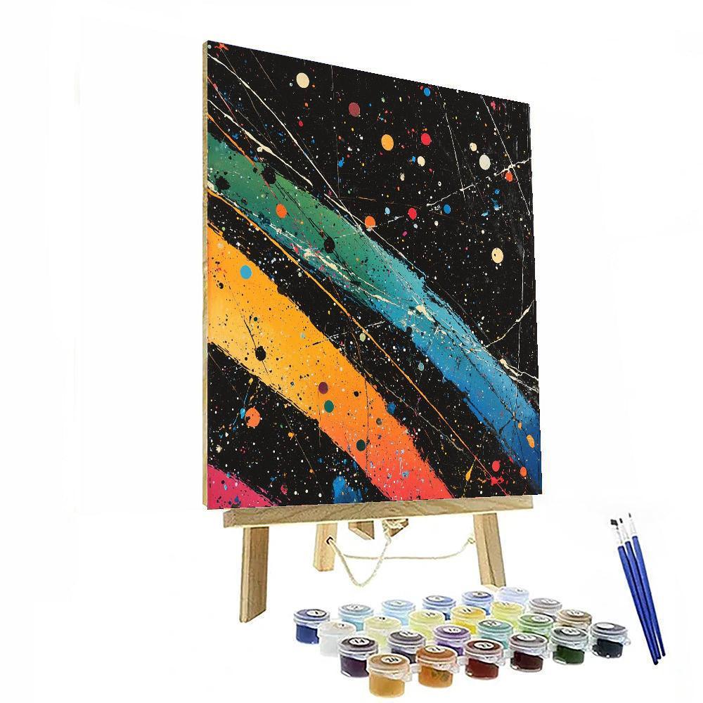 Jackson Pollock Inspired Abstract Cosmos Delight  Paint By Numbers