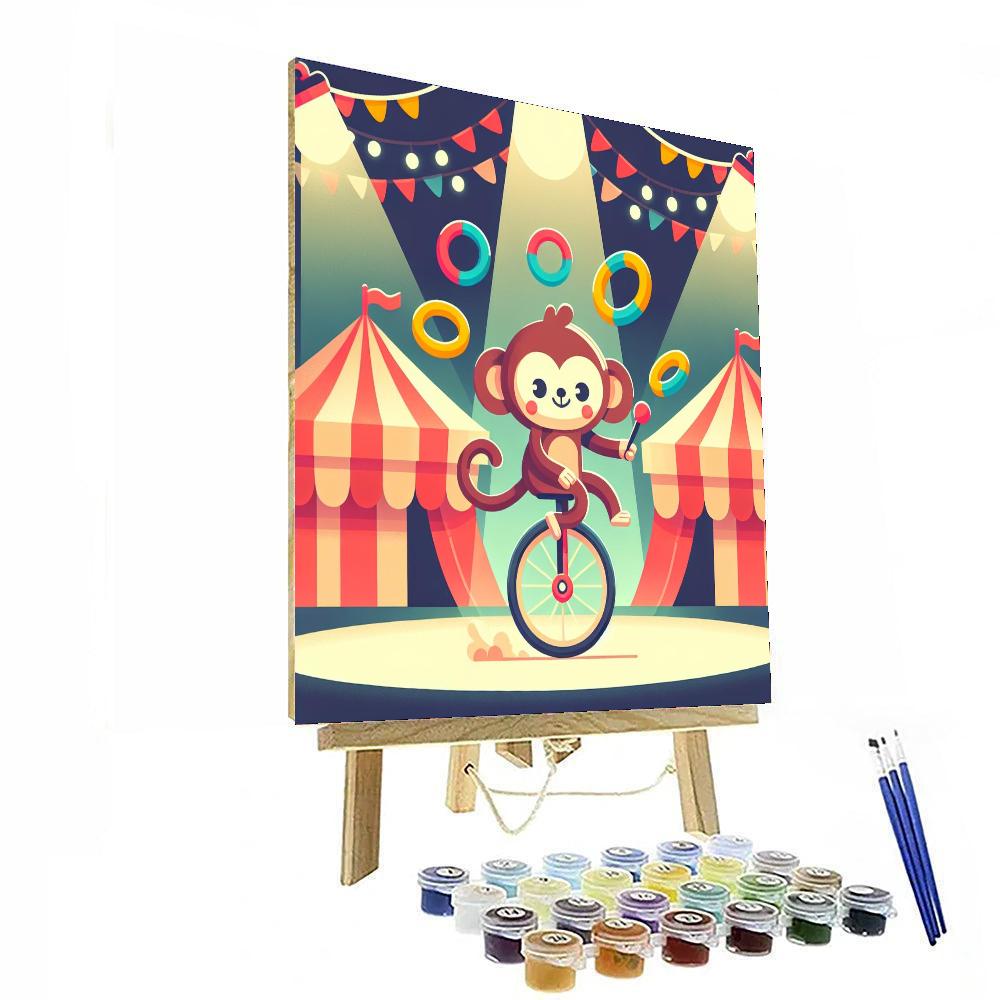 Magical Circus Monkey Number Painting