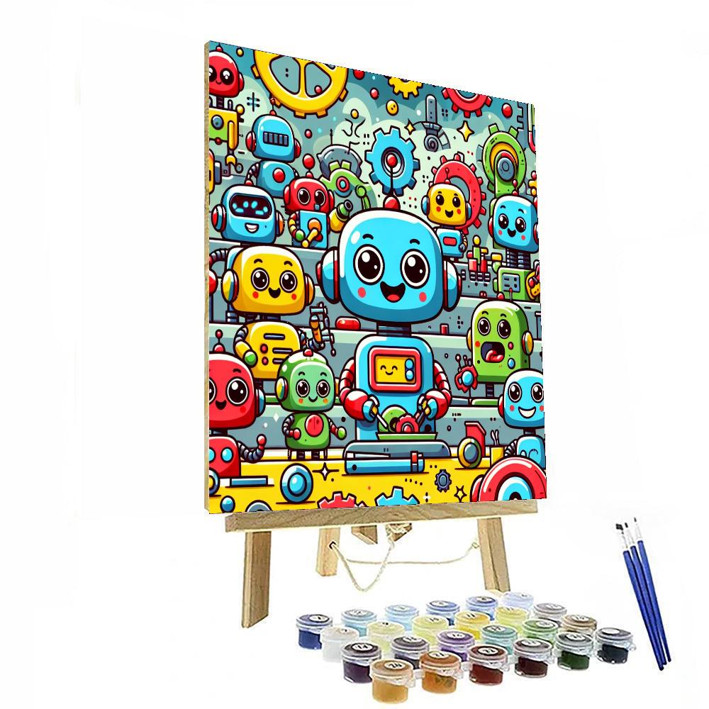 Robot Adventures In Color Painting Number Kit