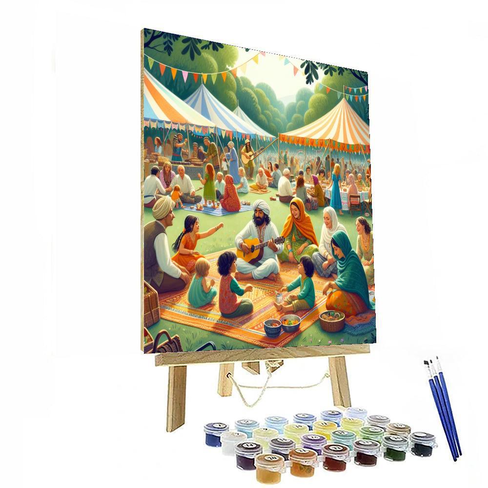 Folk By The Oak Paint By Numbers