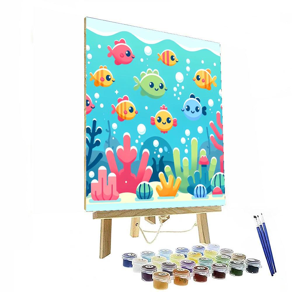 Lively Fish Parade Paint By Numbers Art