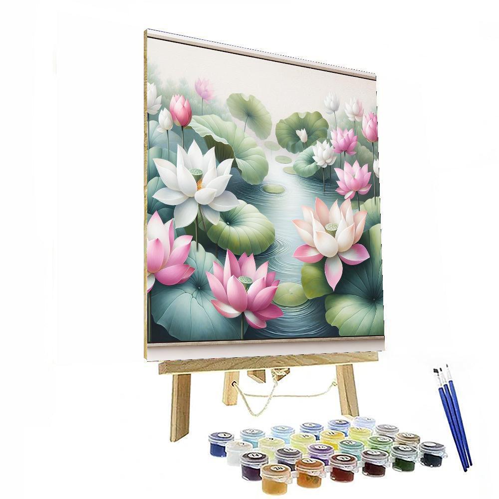 Serene Lotus Garden Paint By Number