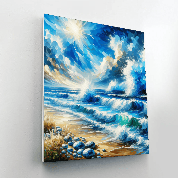 Colorful Ocean Waves Painting By Numbers Kit