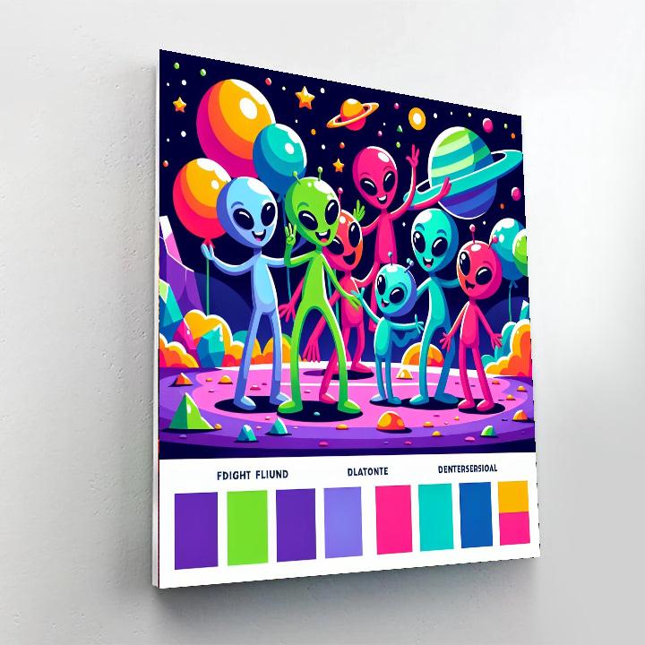 Space Alien Planet Party Paint By Numbers Art