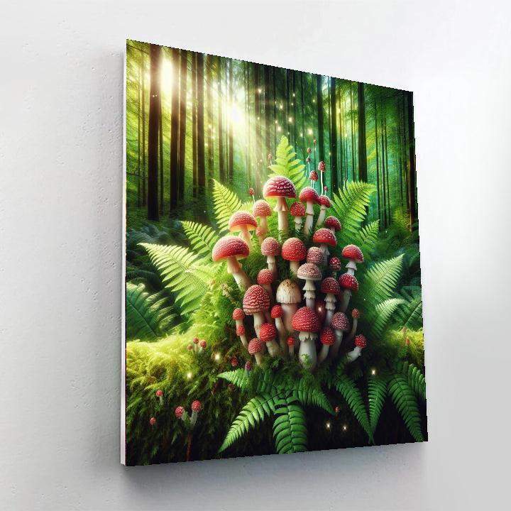Forest Mushroom Delight Painting Number Kit