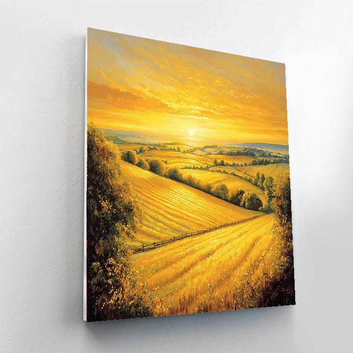 John Constable Inspired Golden Sunset Fields  Paint By Numbers