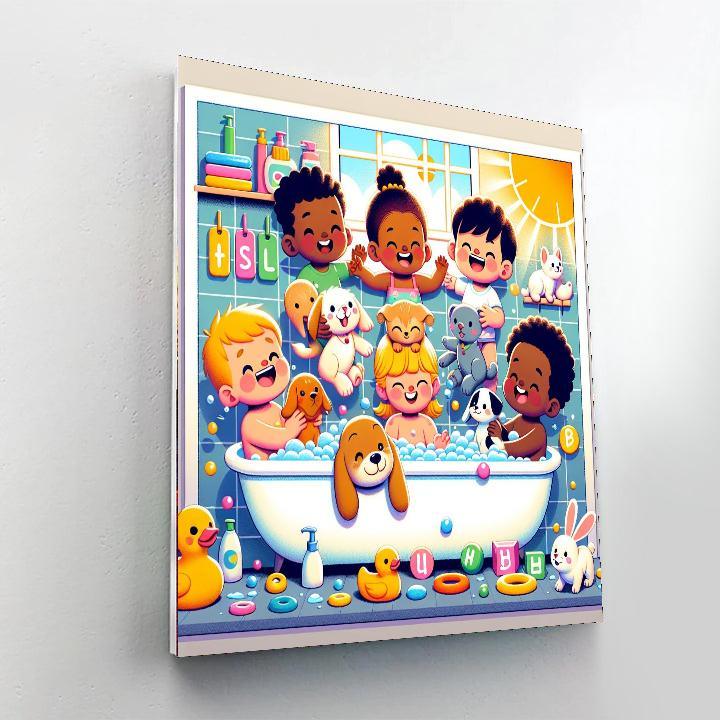 Bubbles And Bath Time Fun Number Painting