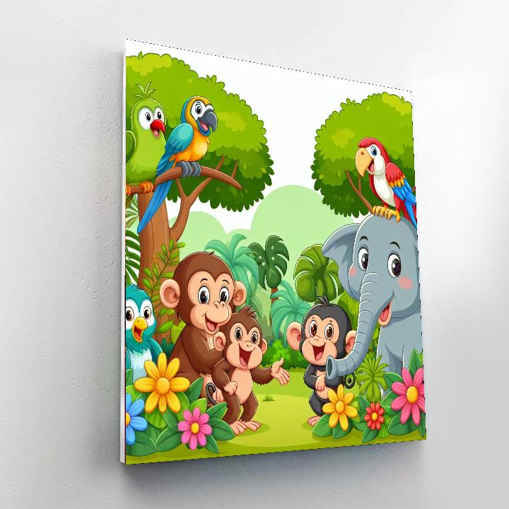 Vibrant Jungle Friends Paint By Numbers Art