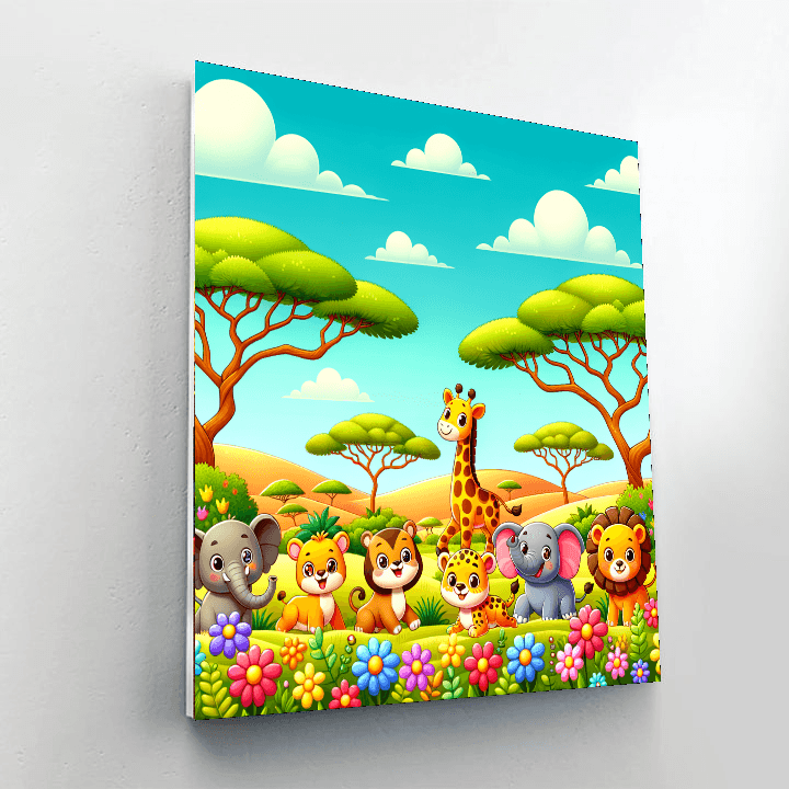 Sunny Safari Expedition Number Painting