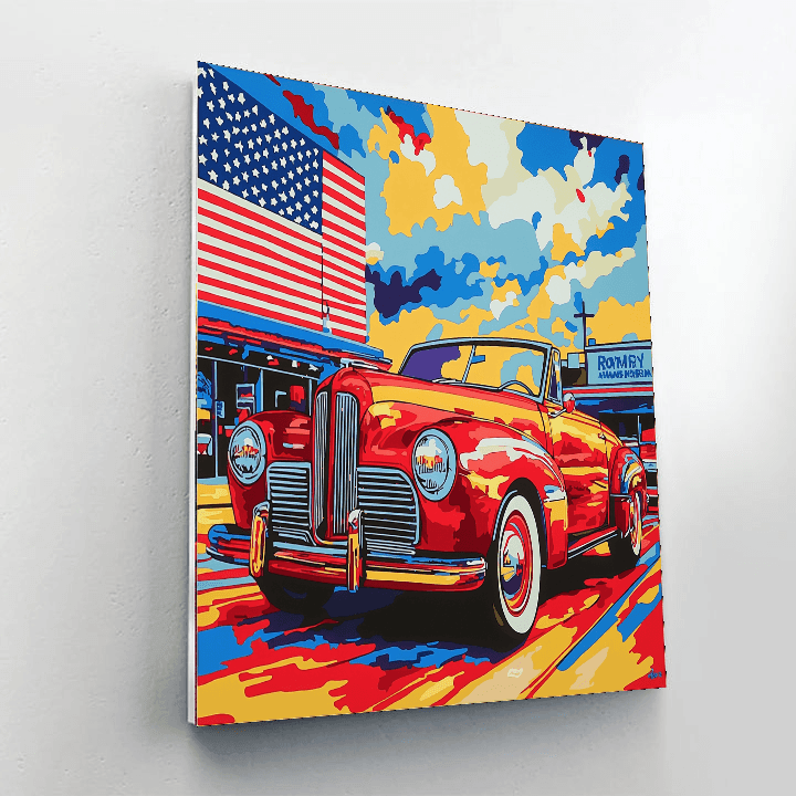 Roy Lichtenstein Inspired Retro Car Revival  Paint By Numbers Kits