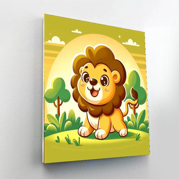 Adventurous Lion Cub Paint By Numbers Art