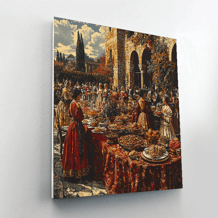 Vermeer Inspired Renaissance Feast Celebration Paint By Numbers Kits