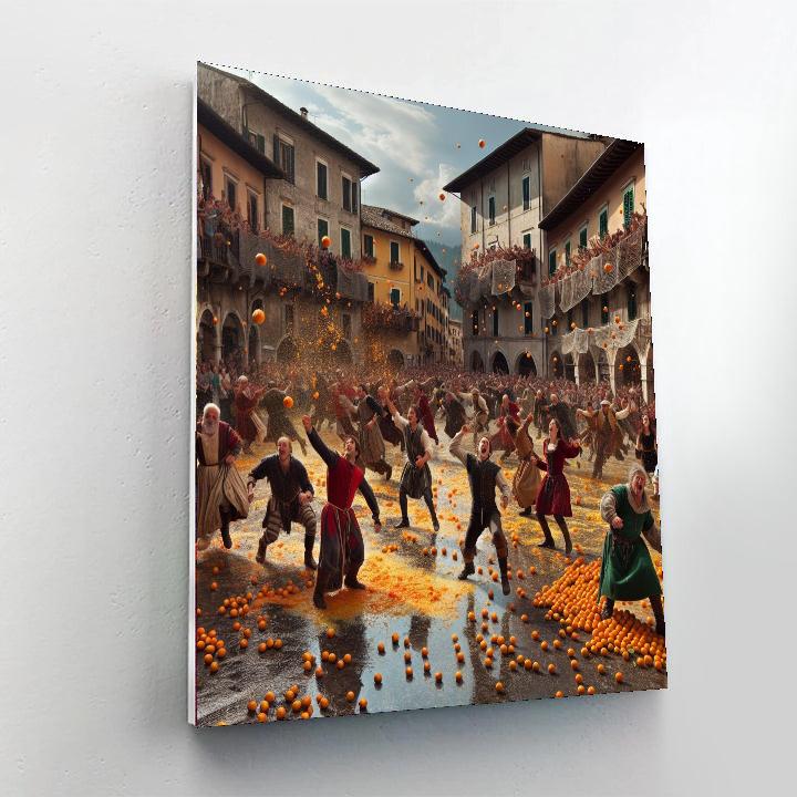 The Battle Of The Oranges - Ivrea, Italy Number Painting