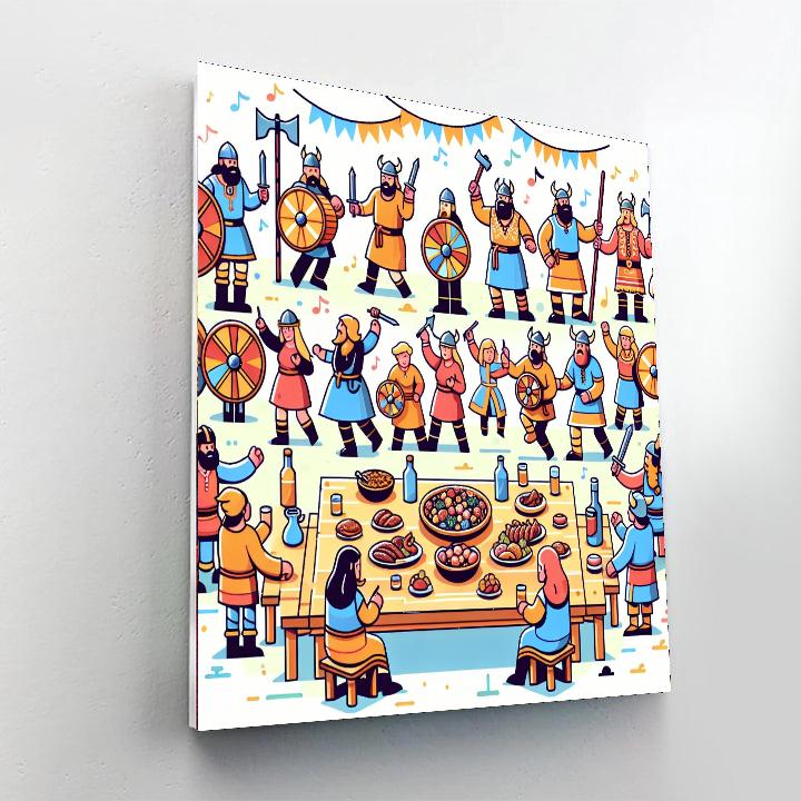 Viking Festival Feast DIY Paint By Numbers