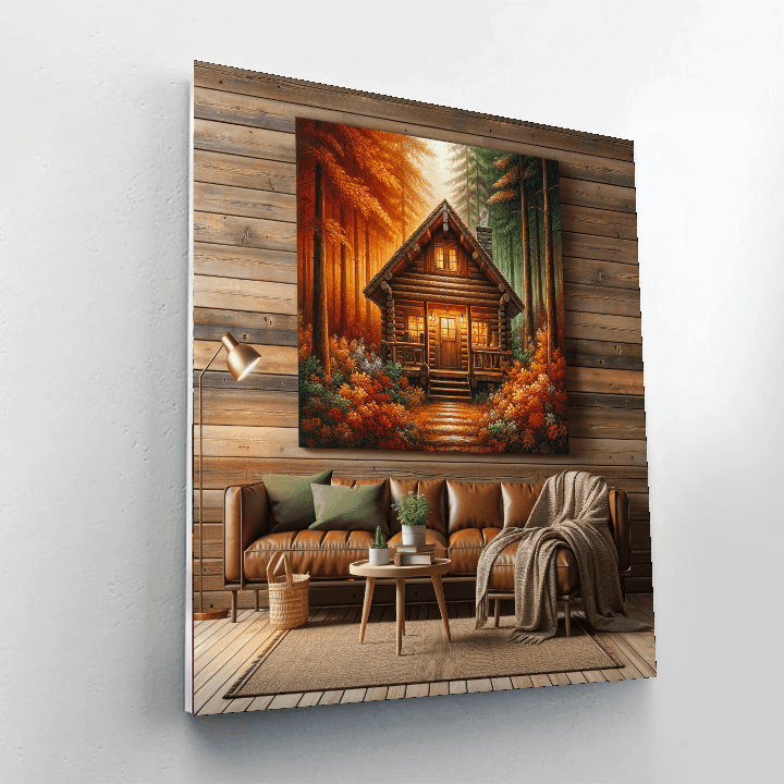 Cozy Cabin In The Woods Painting By Numbers Kit