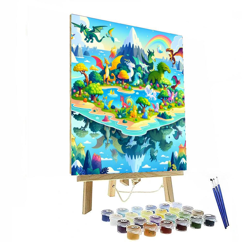 Fantasy Creature Island Painting Number Kit