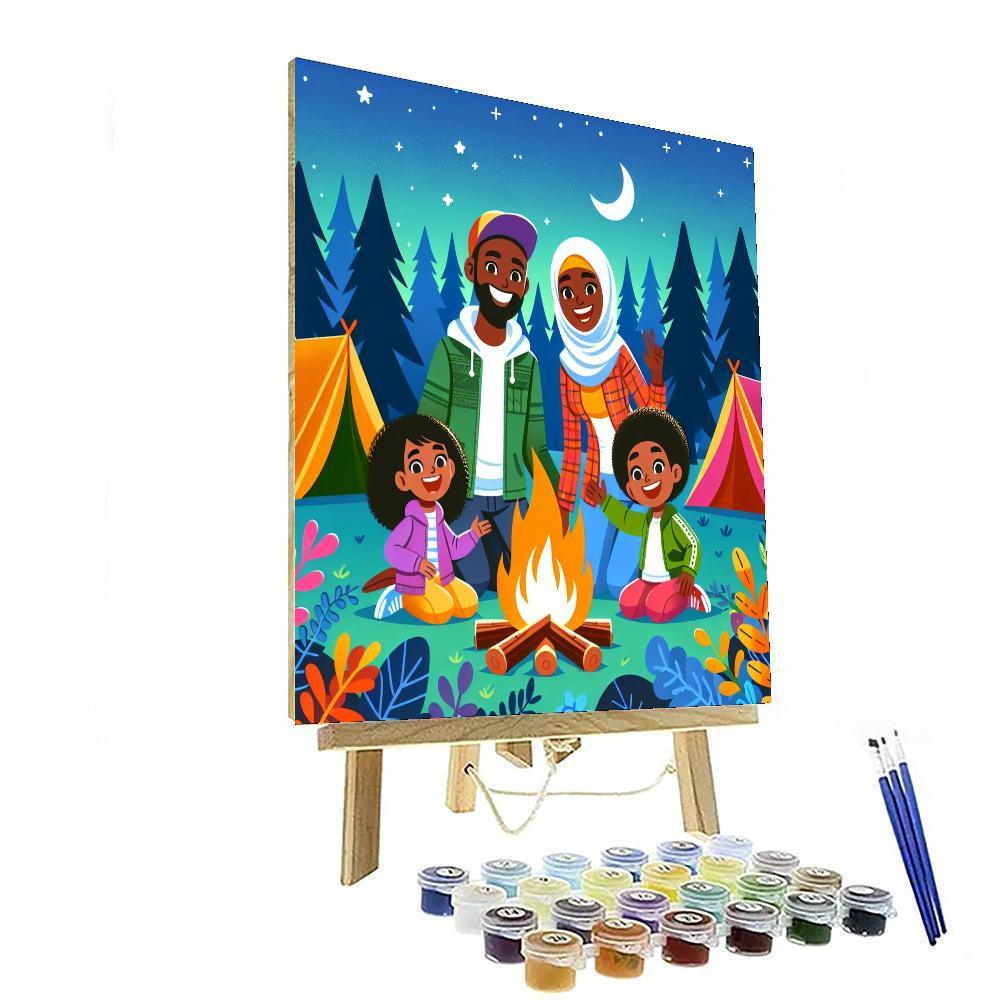 Happy Family Camping Painting Number Kit