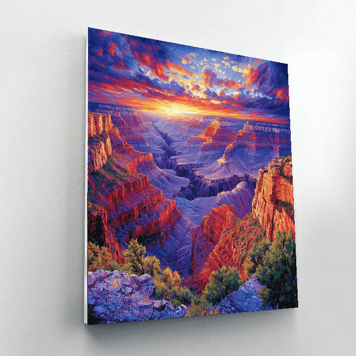 Thomas Moran Inspired Colorful Canyon  Paint By Color