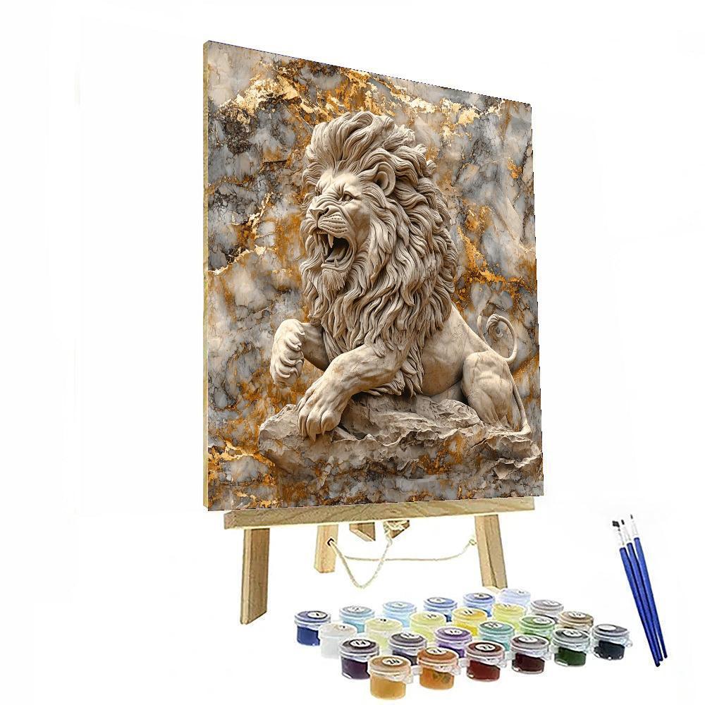 Michelangelo Inspired Majestic Lionscape  Paint By Numbers