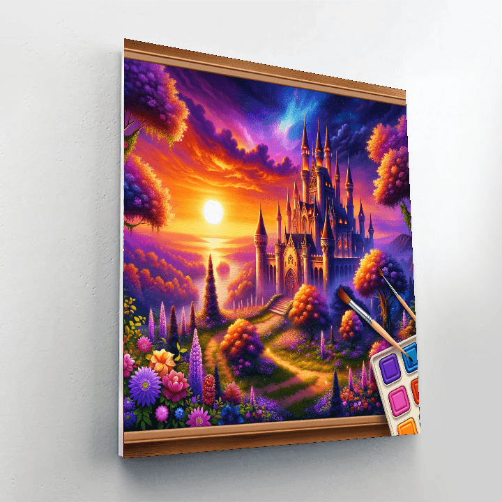 Enchanting Castle Landscape Paint By Numbers