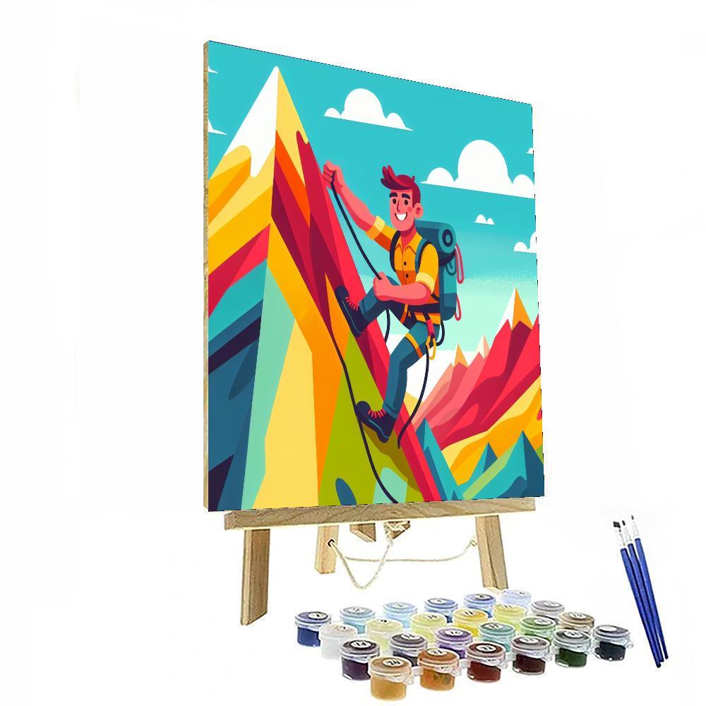 Brave Mountain Climber Number Painting
