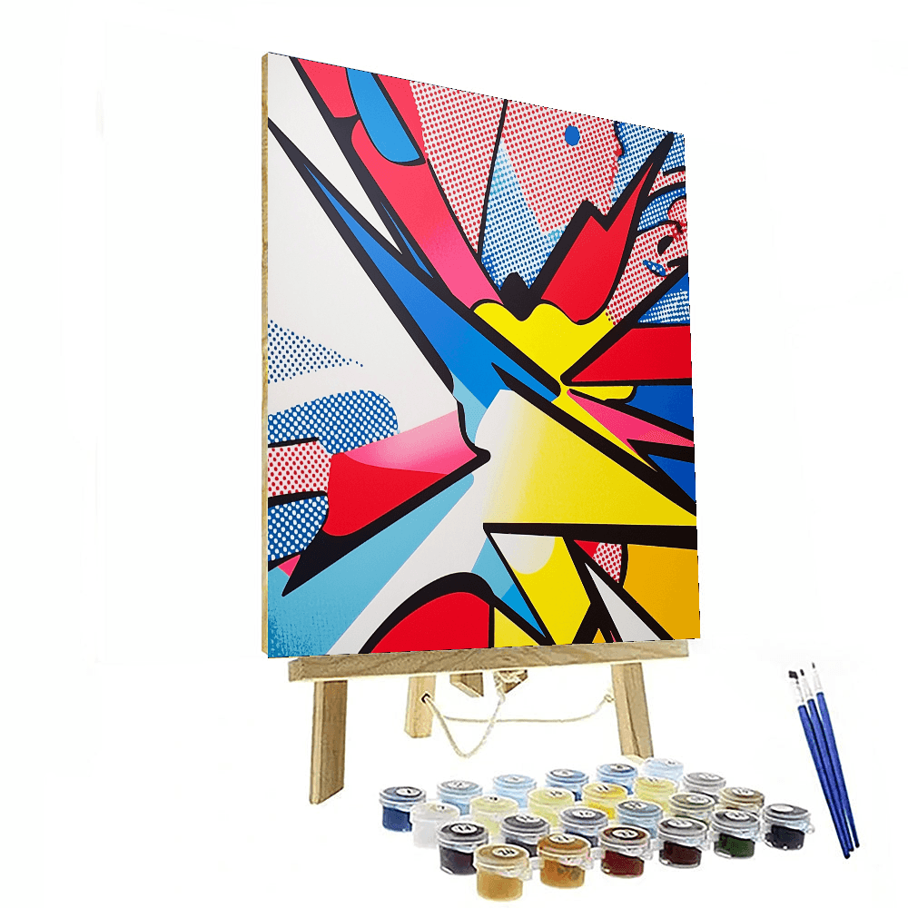 Roy Lichtenstein Inspired Geometric Pop Fiesta  Numbered Painting Kits