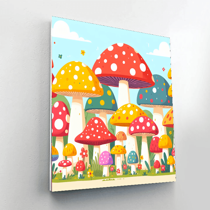 Mystical Mushroom Meadow Painting By Numbers Kit
