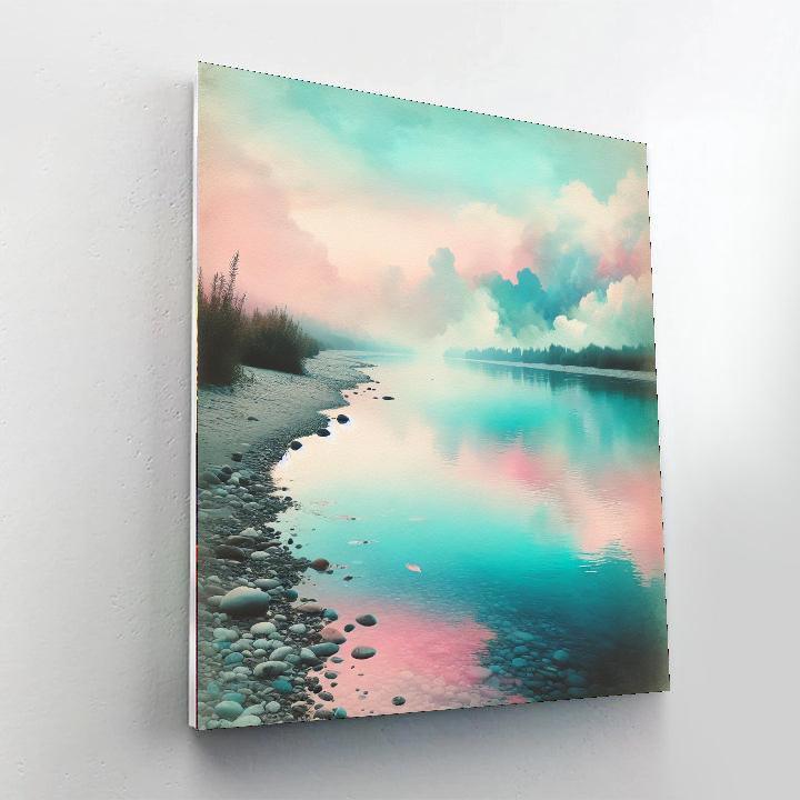 Pastel Riverbank Painting Number Kit