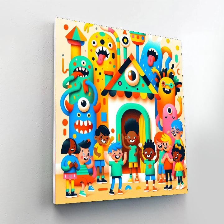 Silly Monster Funhouse Painting Number Kit