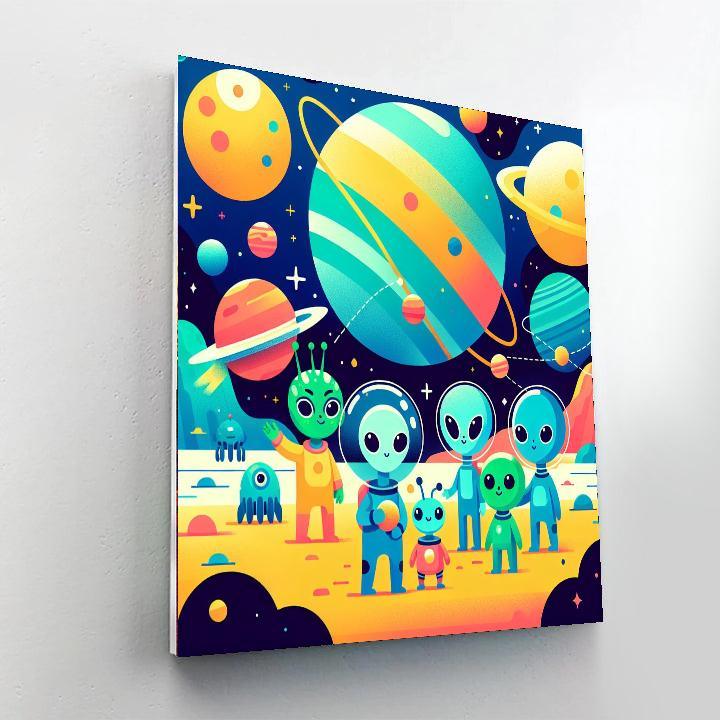 Galactic Alien Adventure Numbered Painting Kits