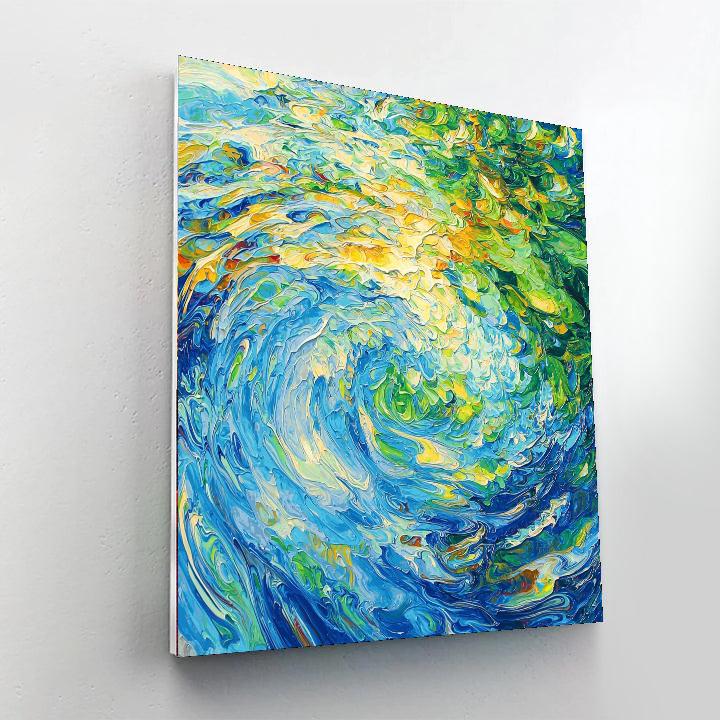 Georges Seurat Inspired Colorful Currents  Paint By Numbers Art