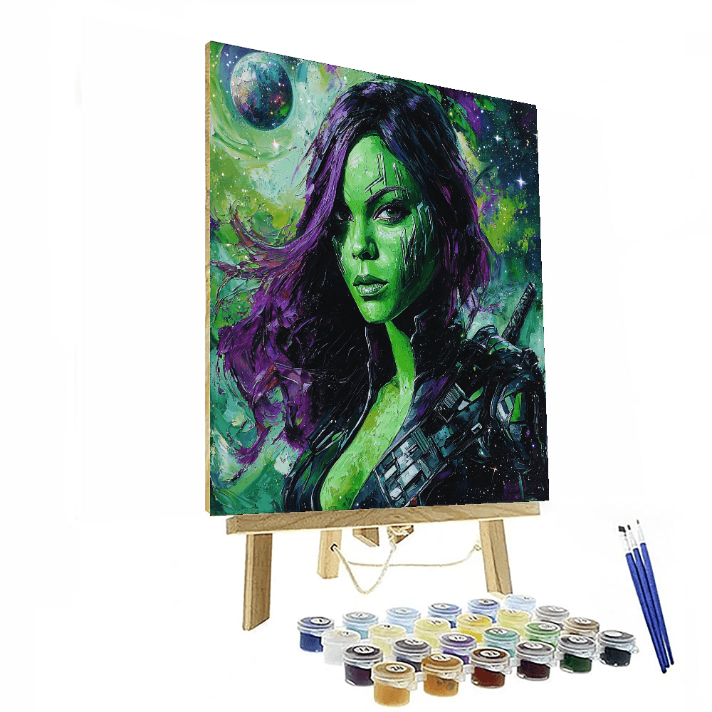 Zoe Saldana: Guardians Of The Galaxy's Fierce Warrior Gamora Paint By Number