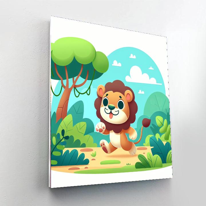 Jungle Adventure With Simba DIY Paint By Numbers