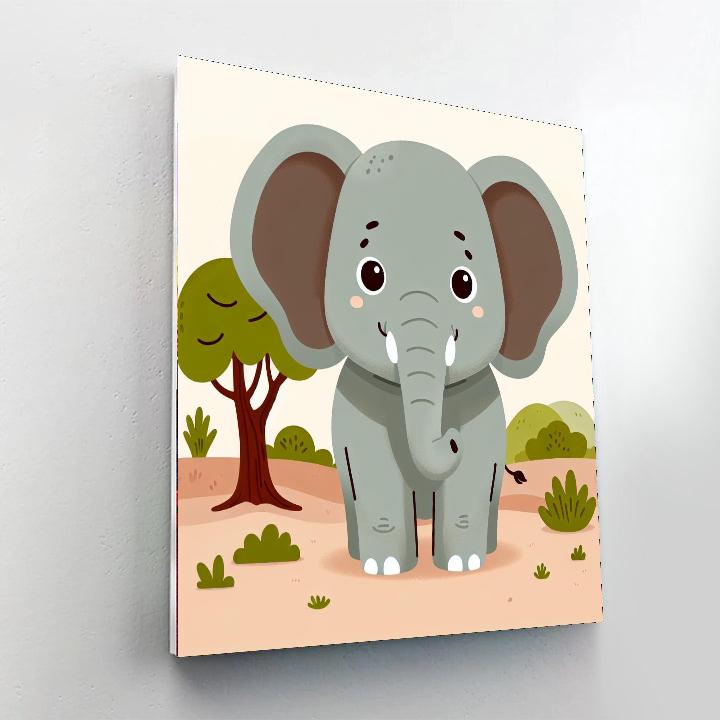 Inquisitive Elephant Paint By Numbers Art