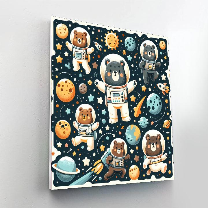 Adventurous Space Bears Painting By Numbers Kit