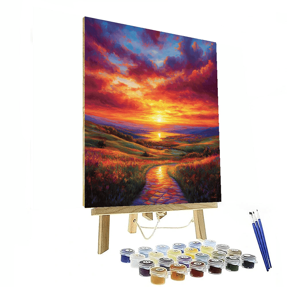William Turner Inspired Dramatic Sunset Overlook  Paint By Numbers Kits