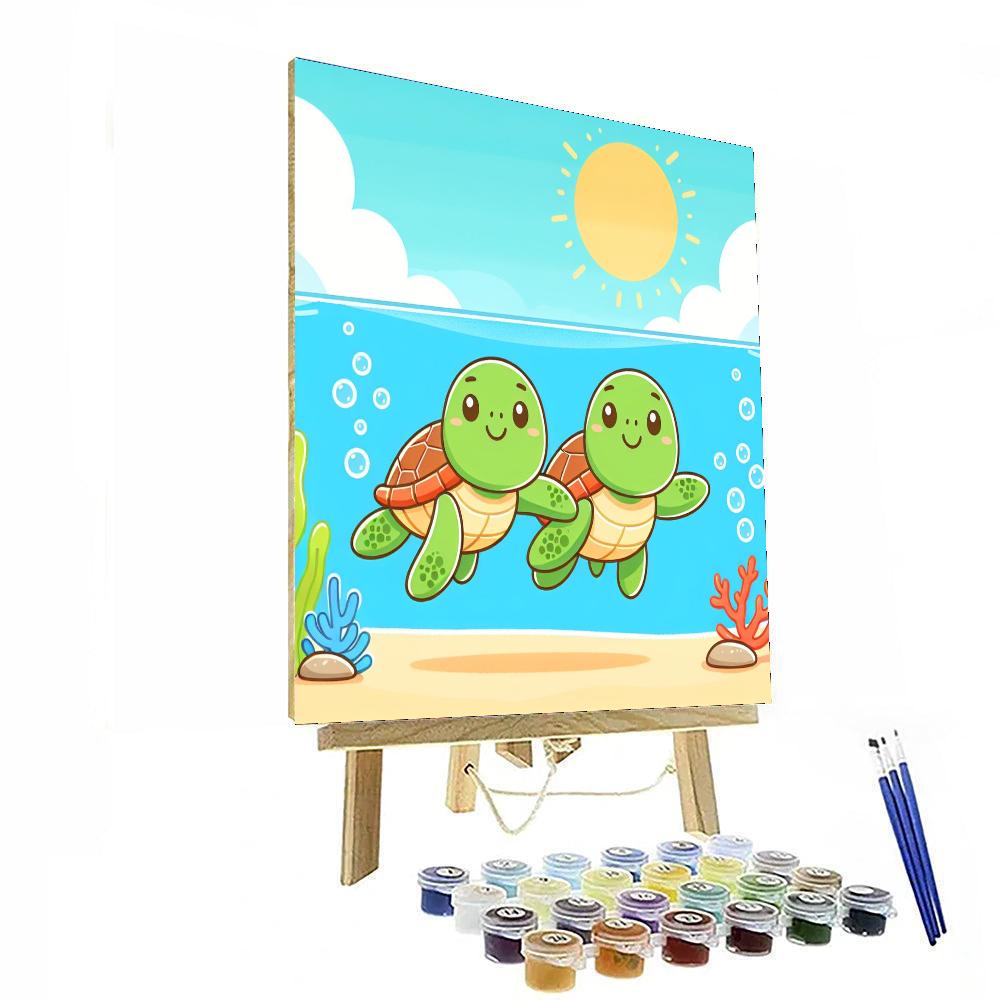 Curious Turtles Painting Number Kit