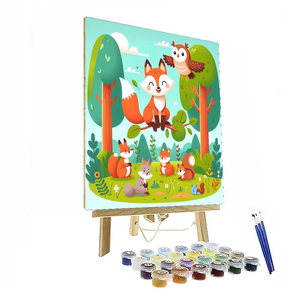 Cozy Woodland Scene Numbered Painting Kits