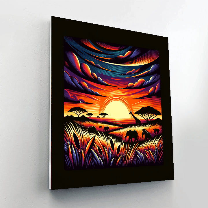Sunset Safari Adventure Paint By Color