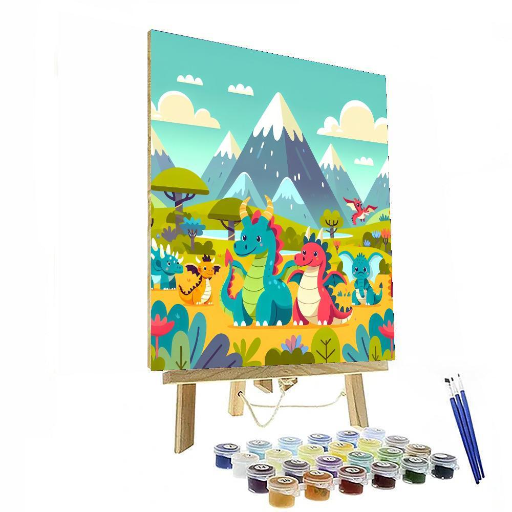 Friendly Dragon Safari Paint By Numbers Art