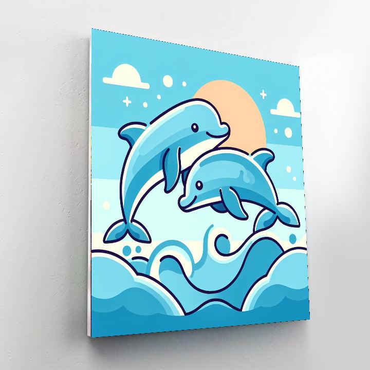 Underwater Dolphin Show Painting By Numbers Kit