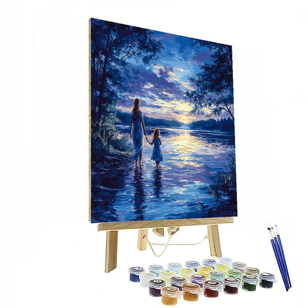 Evening Stroll By The Lake Numbered Painting Kits