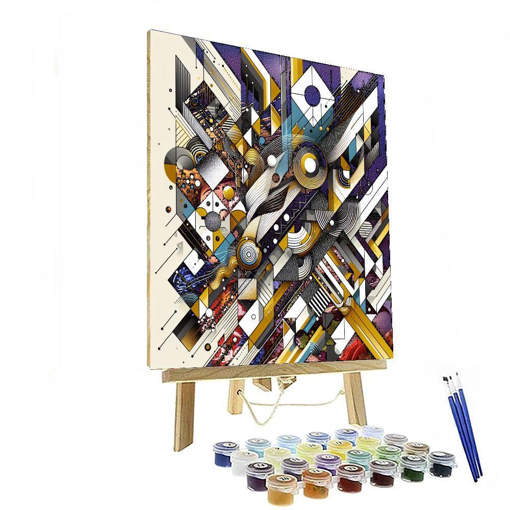 Modern Geometric Mosaic Painting Number Kit